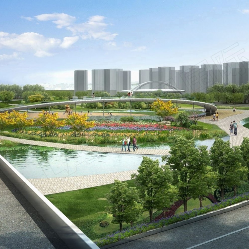 Fengxian New Town Cross Frame Green Corridor Landscape Design